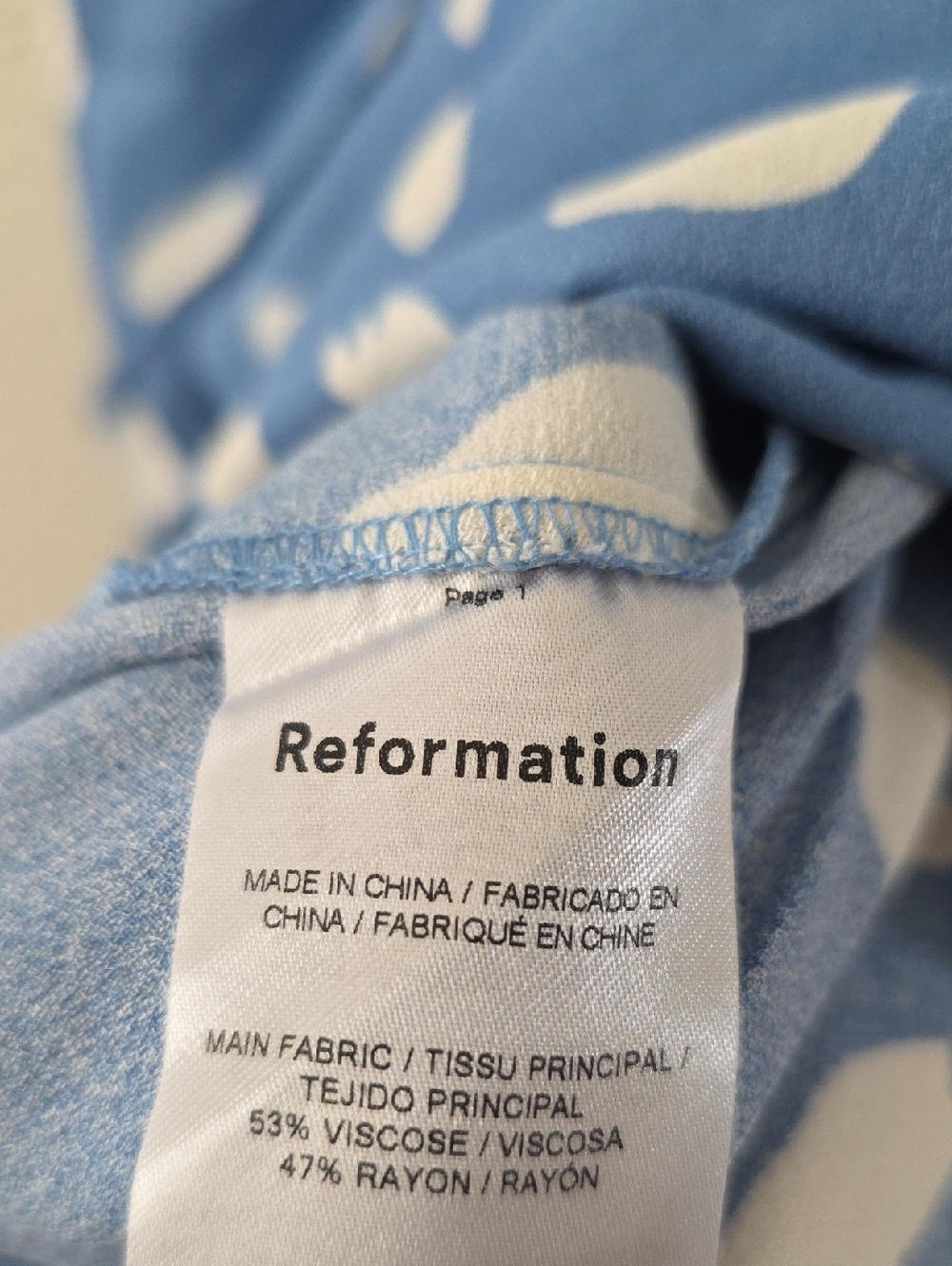Reformation Midi Wrap Skirt Blue White 2 - Picture 6 of 8